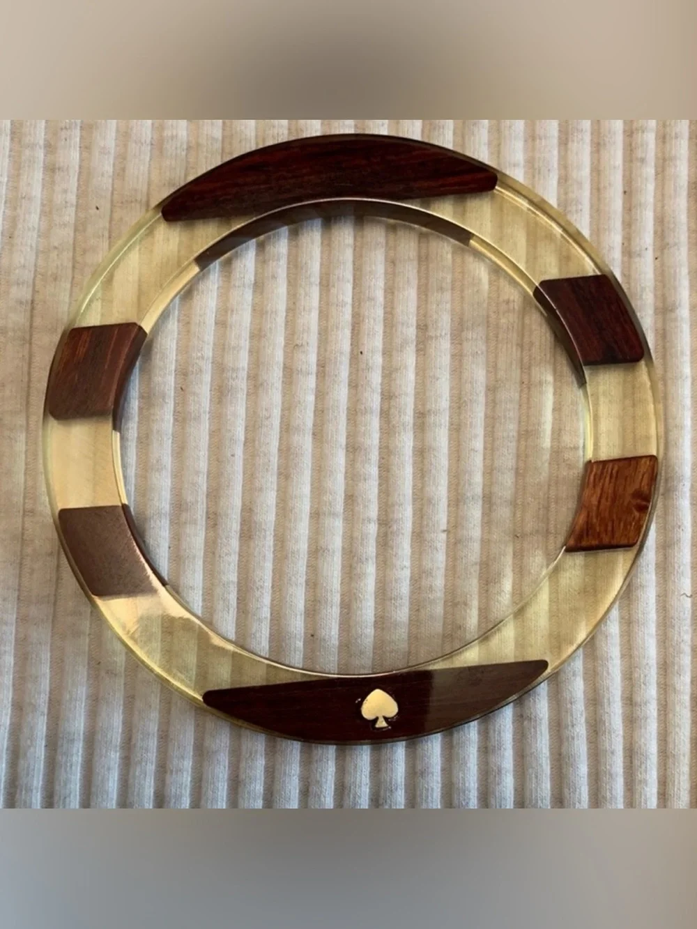 ♠️KATE SPADE♠️Walnut Wood & Resin Bangle/EUC - Picture 5 of 9